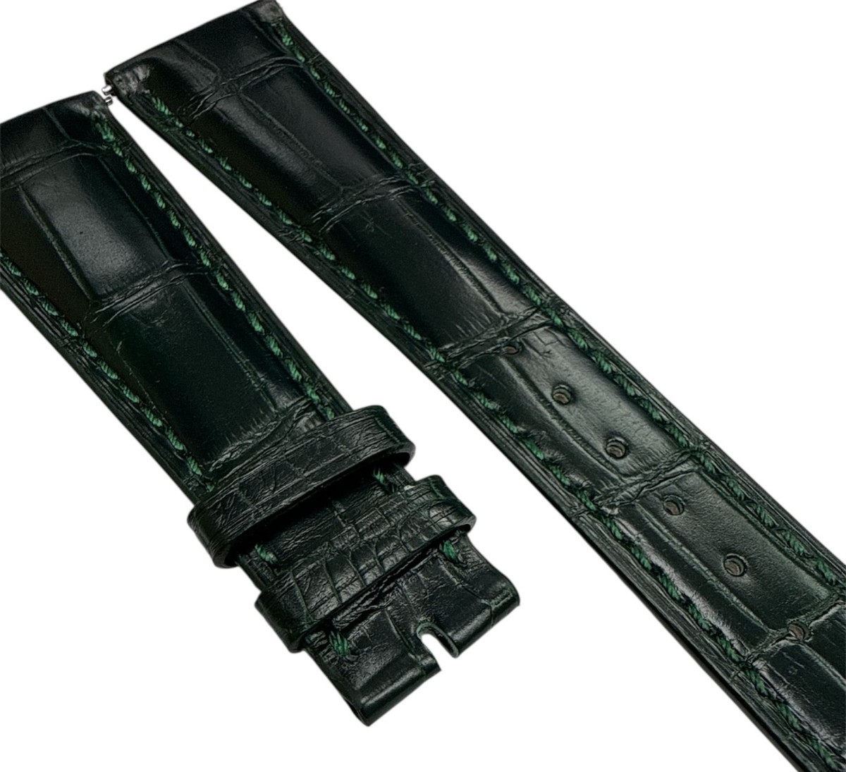 Genuine Patek Philippe Alligator dark Green Watch Band - 20mm x 17mm