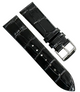 New Watch Band Short 20x18MM Genuine Leather Black Alligator Grain Flat Slim
