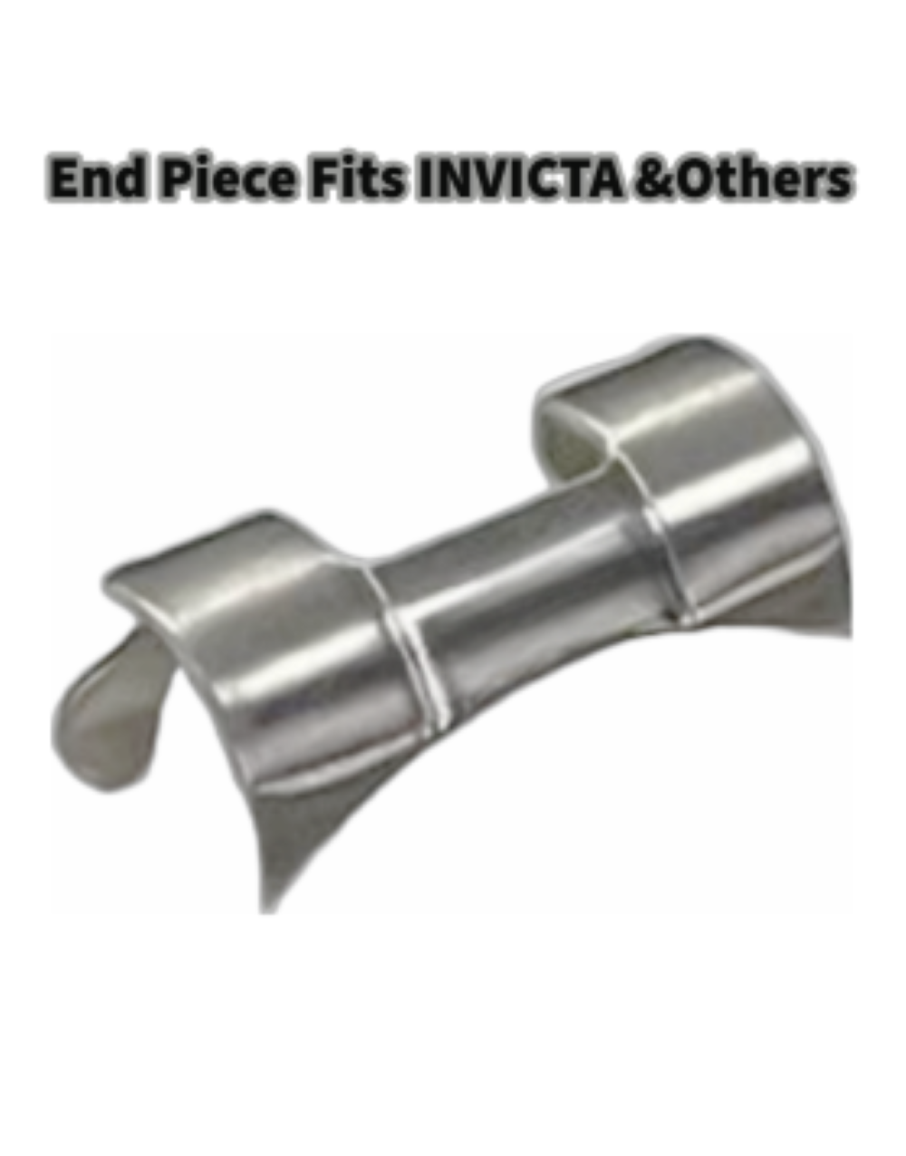 Watch Band END PIECE Curved White/Silver FITS to INVICTA & Others (20mm-26mm)