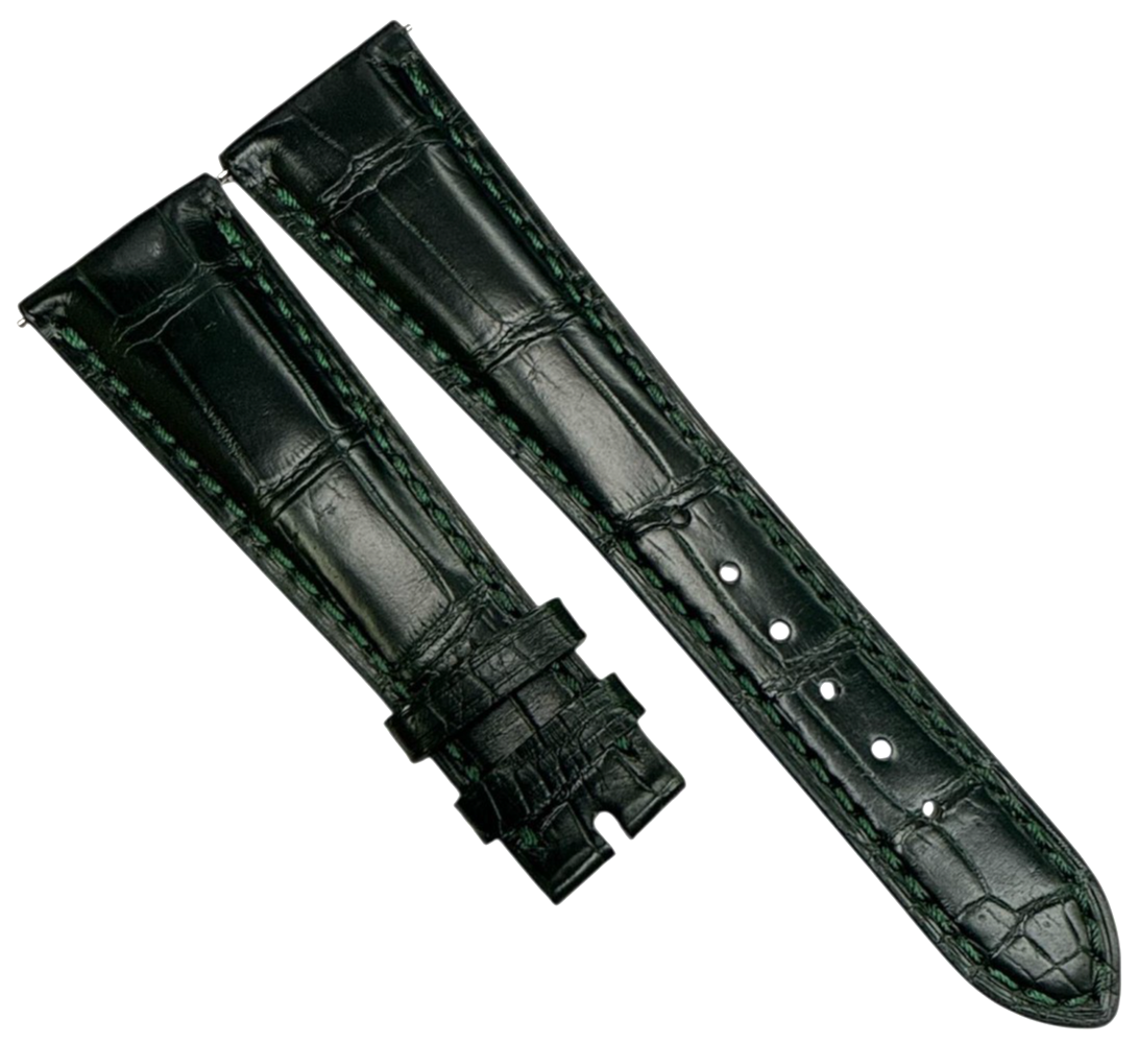OEM-Quality Genuine Patek Philippe Dark Green Leather Watch Band - 18mm x 14mm