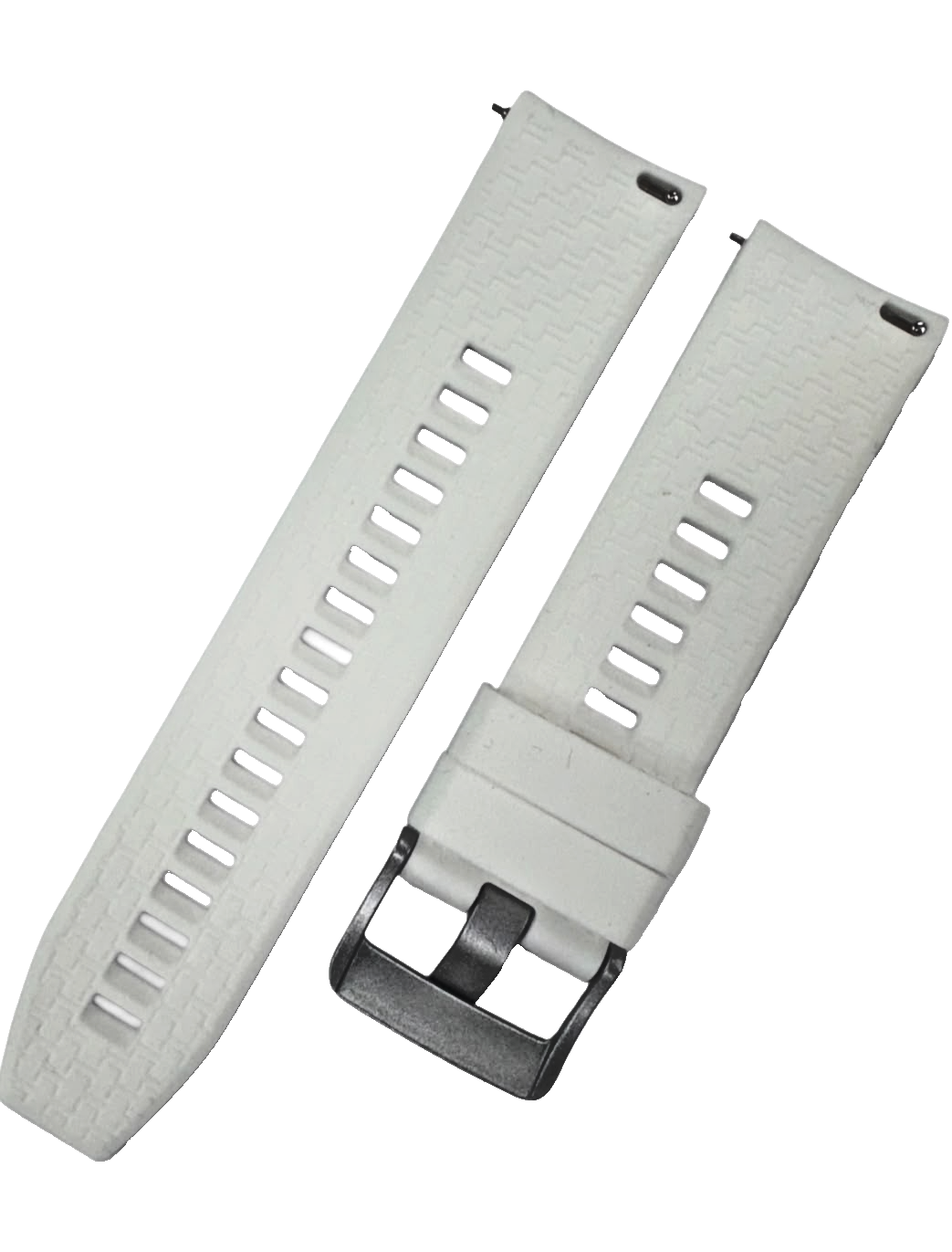 22 MM Rubber Silicone Sports Watch Band Quick Release Pin White Color