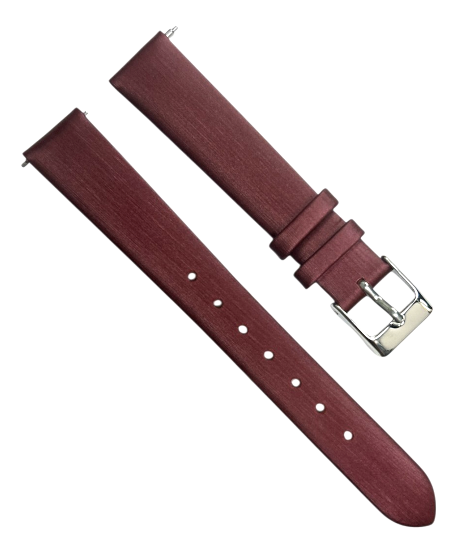 Satin WatchBands w Quick Release pin Dark Burgundy(12mm, 14mm, 16mm, 18mm, 20mm)