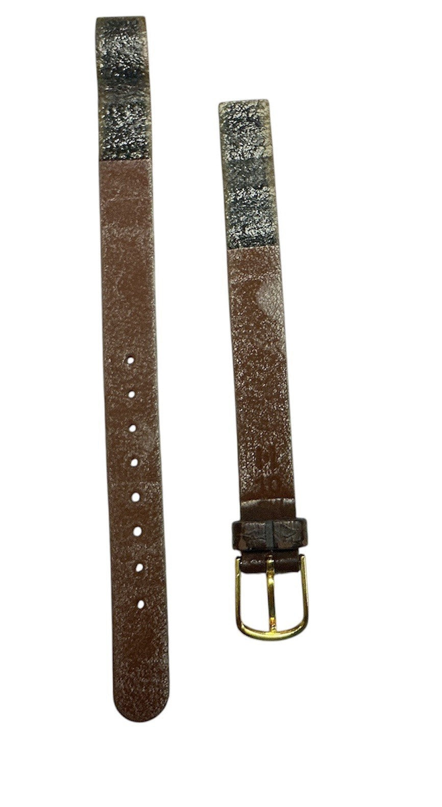HIRSCH 10mm Women's Brown Genuine Leather Gold Buckle Watch Strap Band