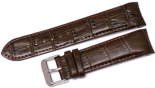 Watch Band Genuine Leather Curved End D. Brown 18mm Fit TISSOT,Omega Watches