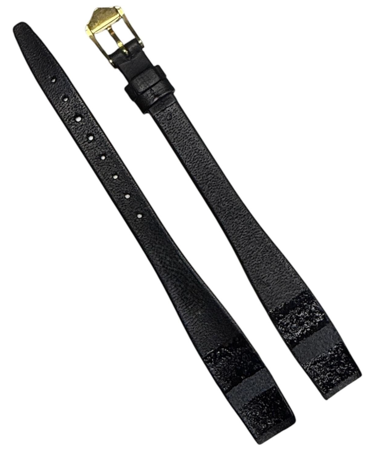 Black color quality calf leather watch band strap open end -13mm