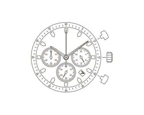 Watch Movement Quartz .Miyota FS20 ,3 Hands 3 EYE DT,BRAND NEW 