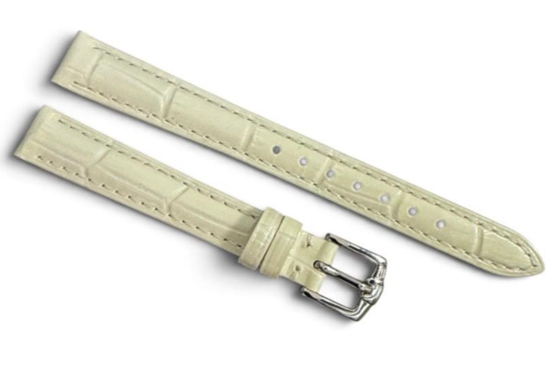 12mm White Designer Alligator Genuine calf Leather Watch Strap Band