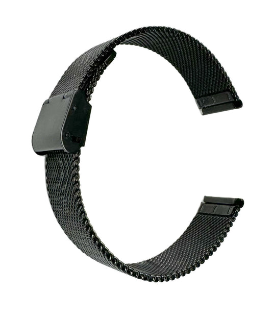 18mm Black Color Timeless Milanese Mesh Stainless Steel Watch Band