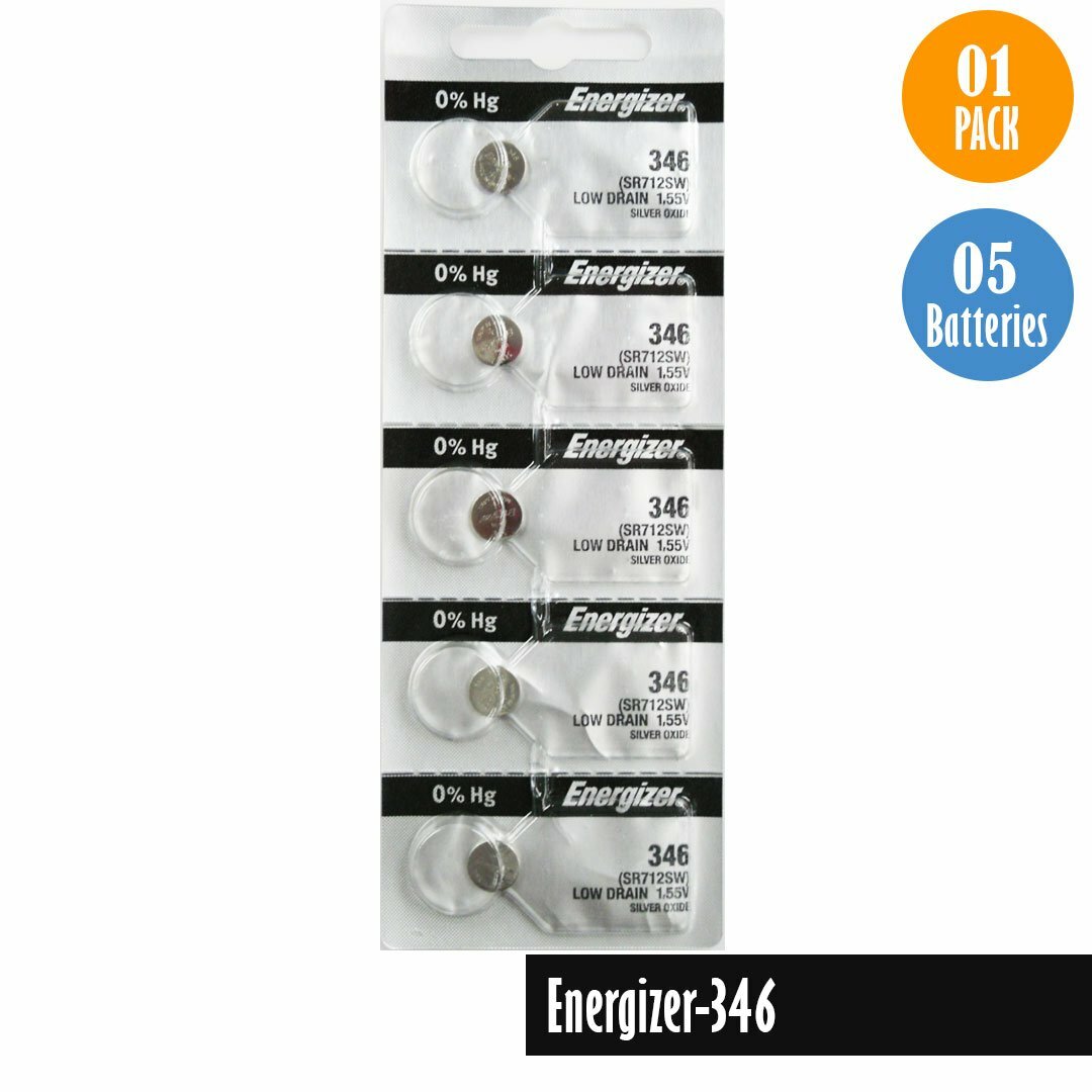 Energizer 346 Cell Watch Battery SR712SW New Sealed pack of 5 batteries