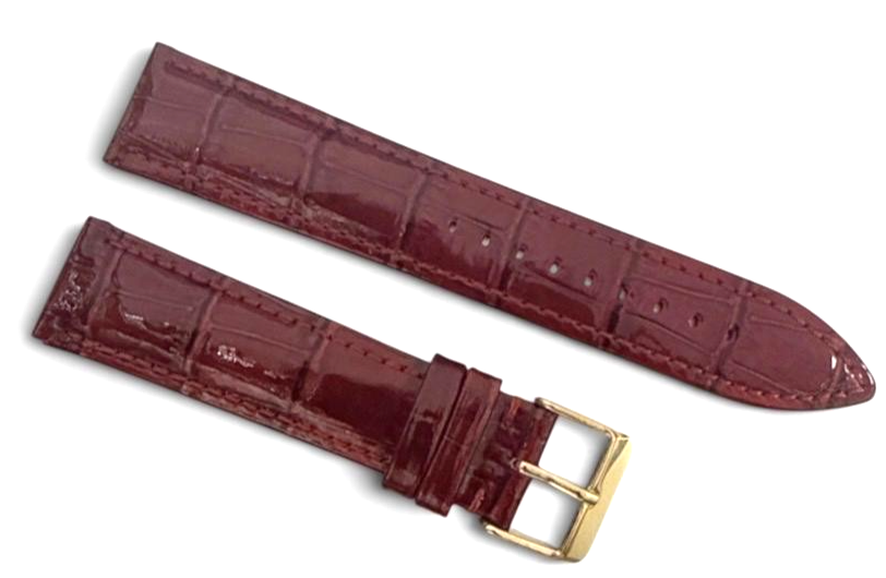 20mm Burgundy Designer Alligator calf skin Leather Watch Strap Band