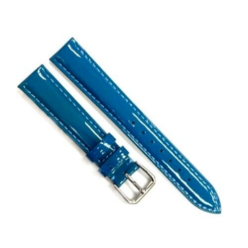 Watch Band 18MM Blue Color Genuine Leather Soft Sweat Proof Stitched, Padded