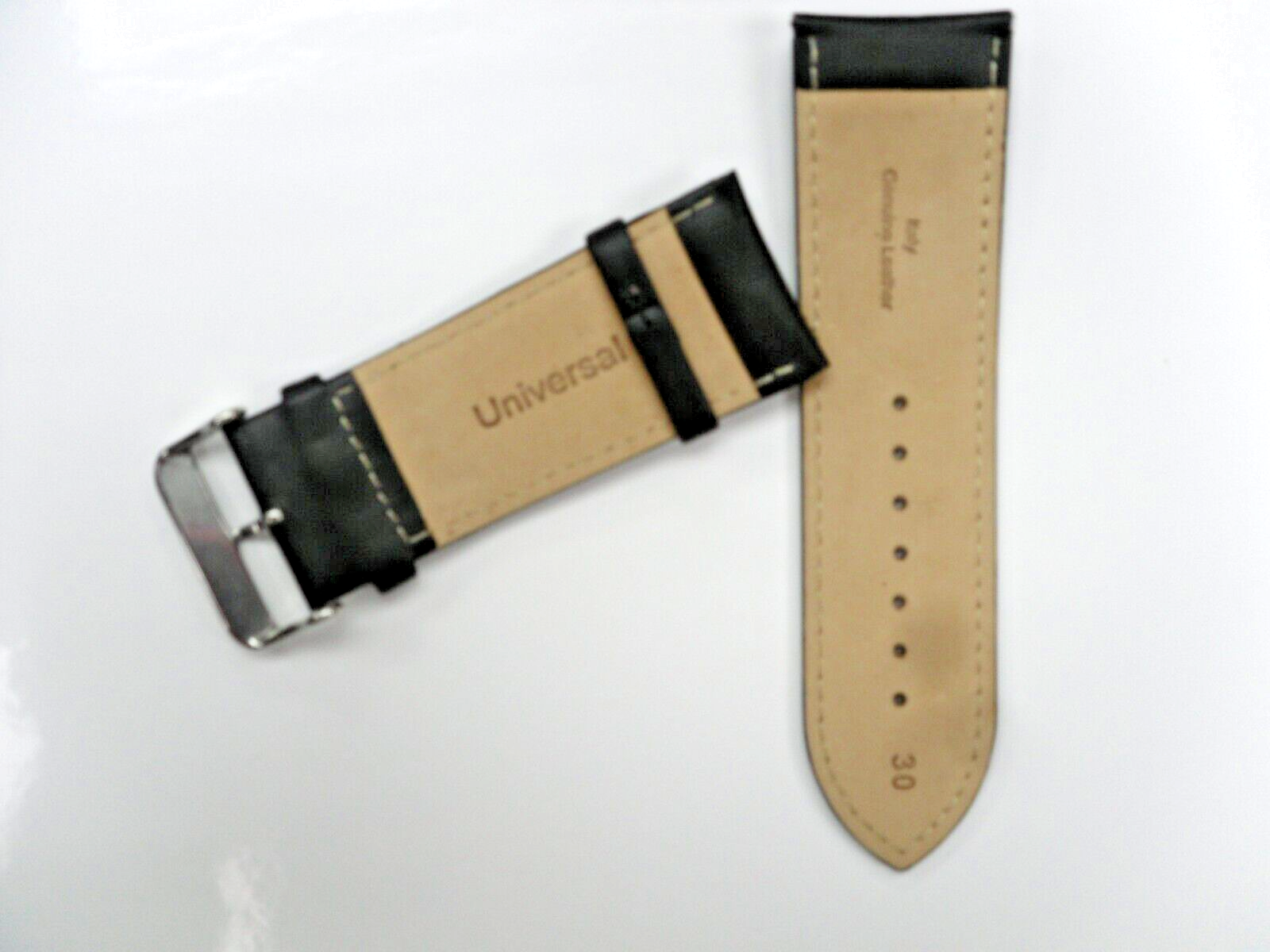 Watch Band Genuine Leather Black  Paded Grain 26mm-32 MM MODEL A4