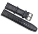 22 MM Black Genuine Leather Alligator Grain Watch Band for High End Watches