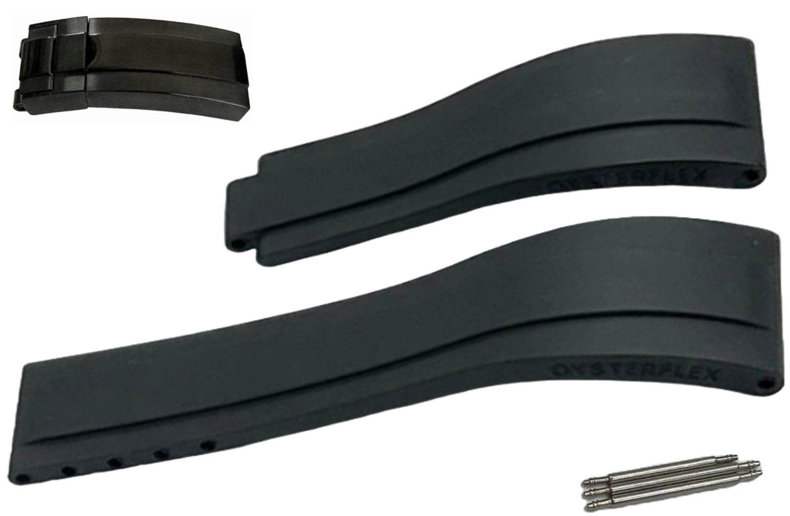 ROLEX Black OYSTERFLEX Watch Band 20MM Fit SUBMARINER, Rolex Deepsea & others