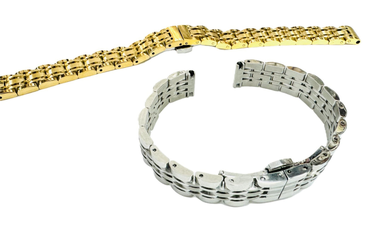 11mm Convertible-Ends 7-Link Stainless Steel Watch Band for Branded Watches