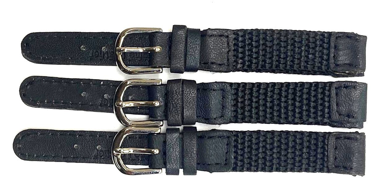 Lot of 6Pcs Watch Bands Black Leather & Fabric Fits Swiss Army ladies Watches