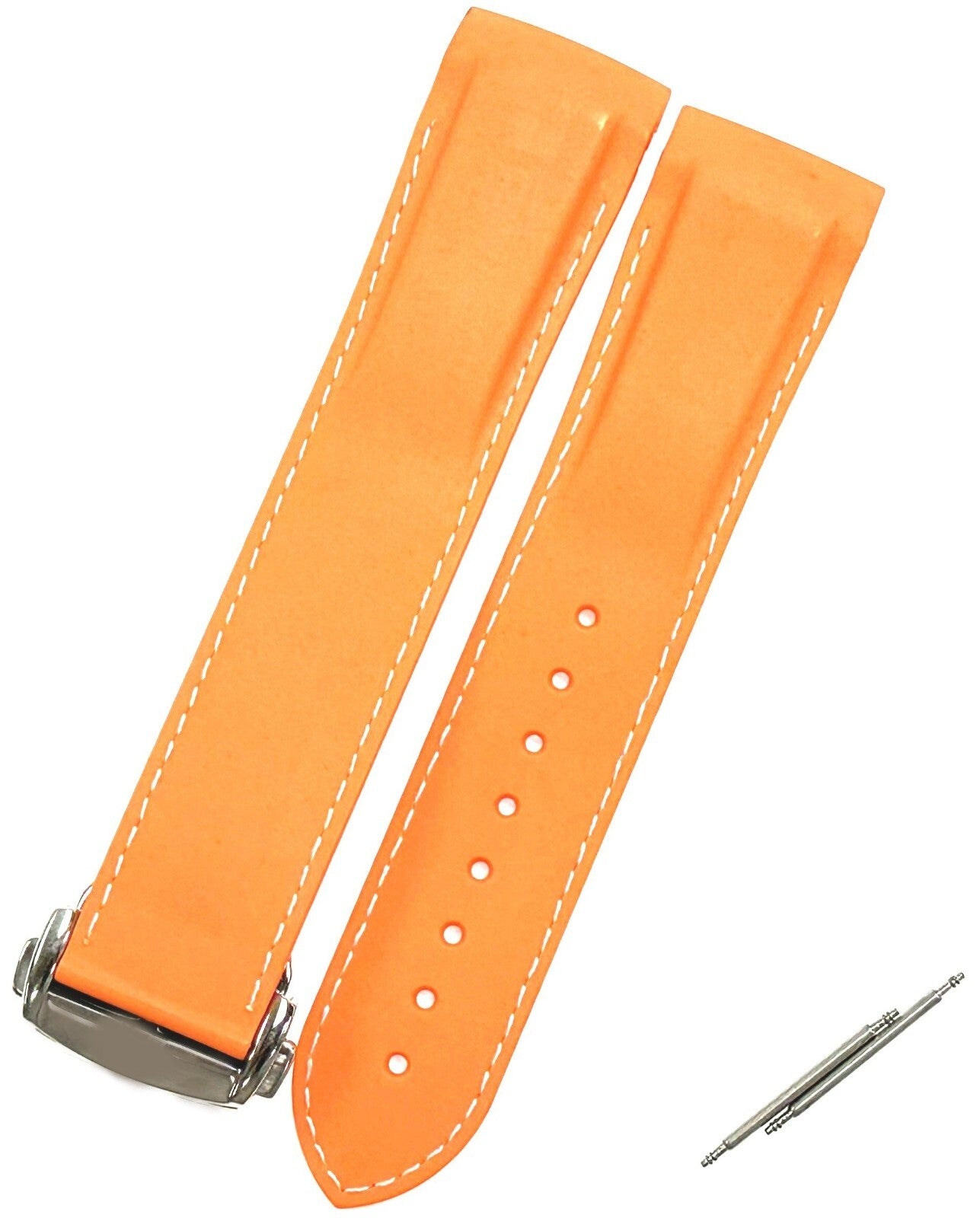 20-22mm Curved End Rubber Diver Strap Band For Omega Seamaster Planet with Clasp