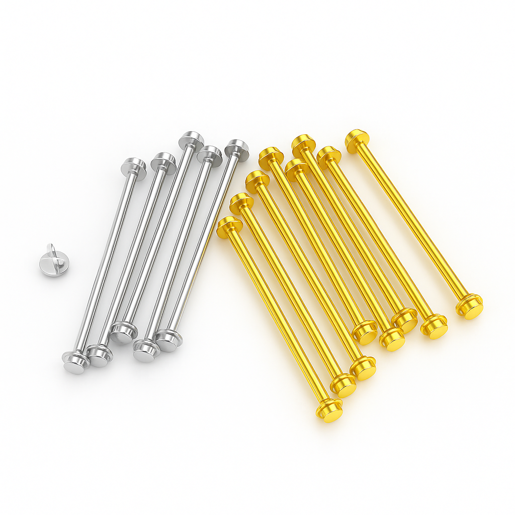Gucci Style Gold & Silver T-Bars | 3mm Head | 1.3mm Tube | 8–40mm | Lot of 10
