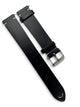 STITCHED GENUINE LEATHER UNIVERSAL WATCH BAND 18mm BLACK COLOR