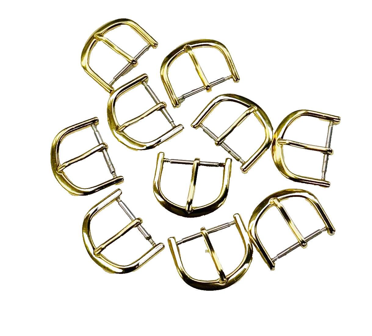 16MM WATCH BUCKLE  FOR WATCH BAND STRAP SHINY GOLD (10 pcs of bag)