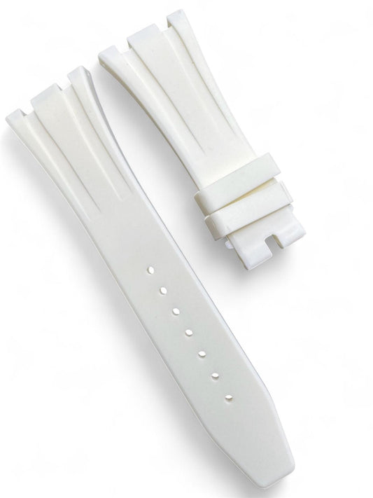 High-Quality Beige White Rubber Watch Band – 27mm for AP Watches | No Buckle