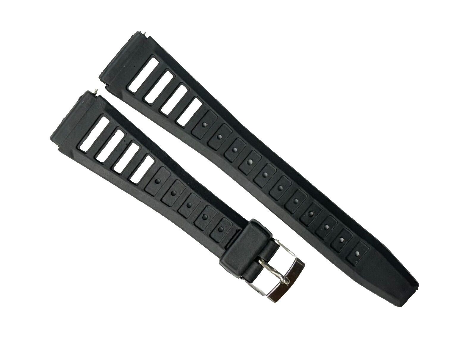 Lot Of 6, 18MM PVC Plastic Classic Black Sweat-Proof Watch Band