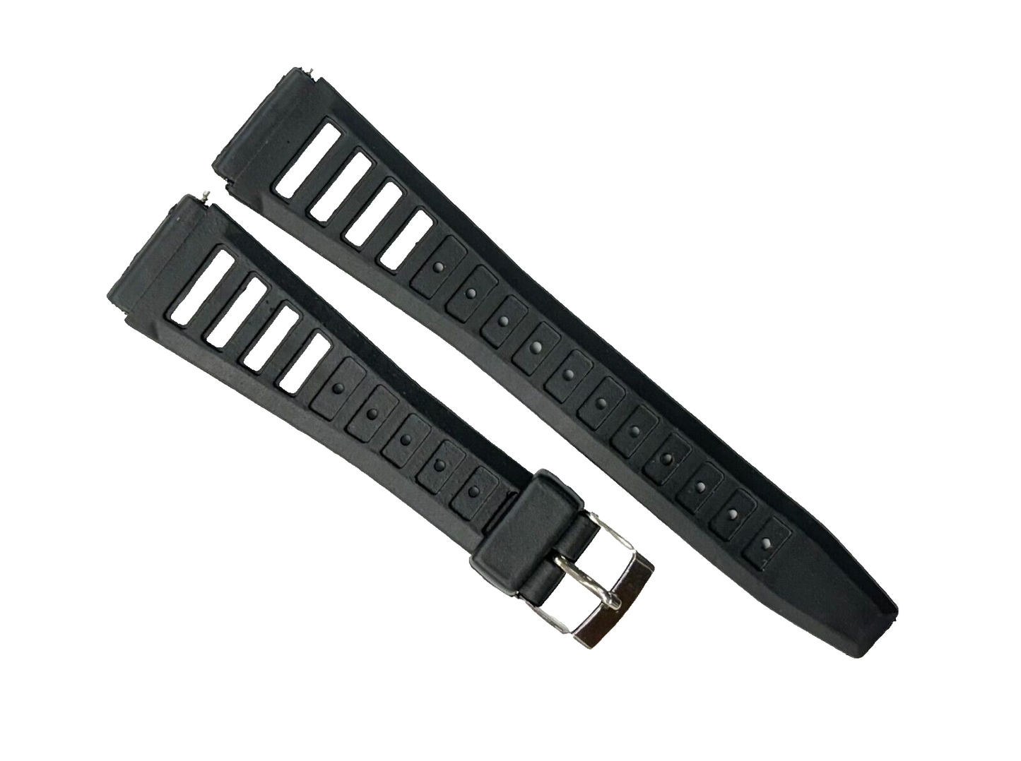 18MM PVC Plastic Classic Black Sweat-Proof Watch Band