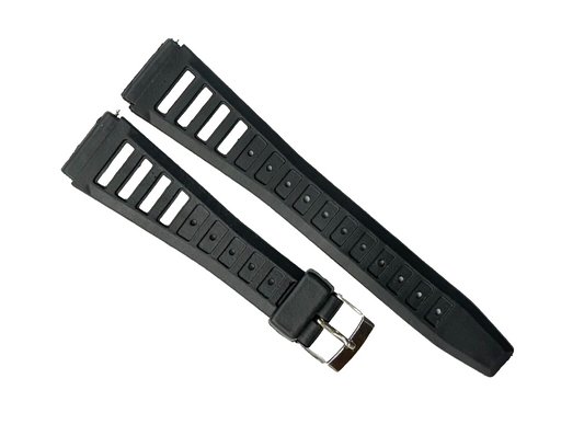 18MM PVC Plastic Classic Black Sweat-Proof Watch Band