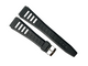 18MM PVC Plastic Classic Black Sweat-Proof Watch Band