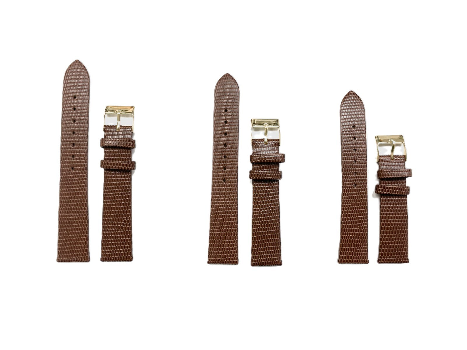 WATCH BAND GENUINE LEATHER LIZARD BROWN 18x14MM/LONG/REGULAR/SHORT TOP QUALITY