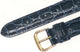 Watch Band Genuine Leather Crocodile Grains Dark Blue 24mm Padded,Stitched
