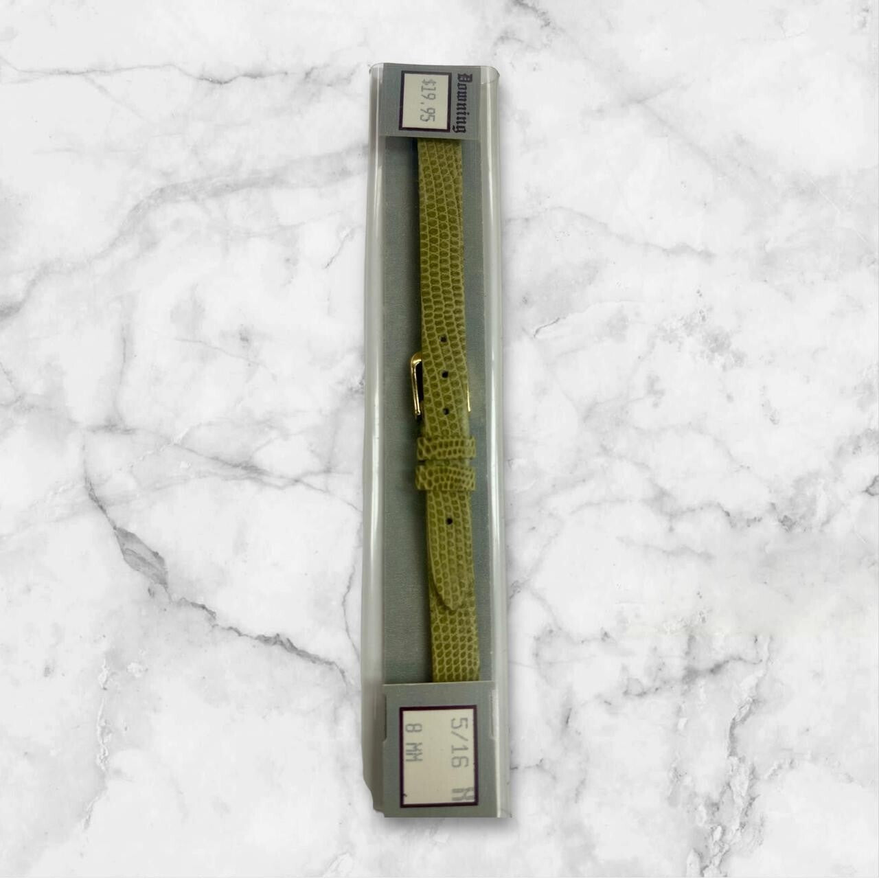 Watch Band Genuine Leather LIZARD SKIN ORIGINAL ,Stitch Less 7 INCHES GREE