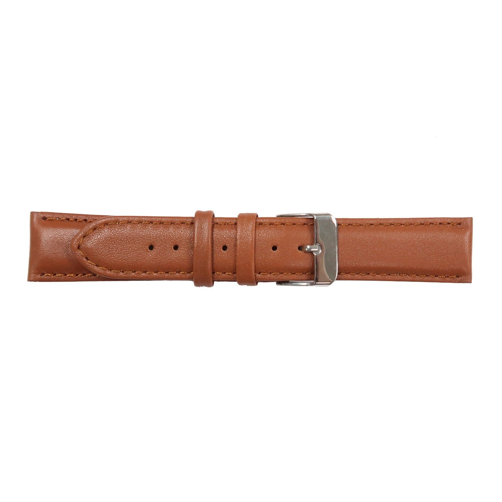 Watch Band Light Brown Genuine Leather Padded, Stitched 20MM