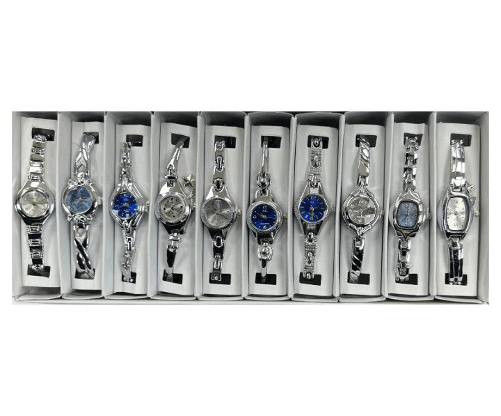 10pcs Set Women's Fashion Steel Band A10 Quartz Multi-Design Watch Bracelet