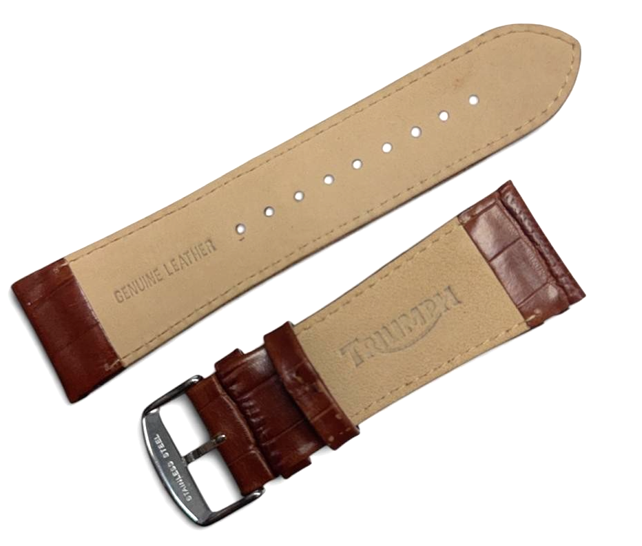 Triumph authentic genuine leather brown color watch band strap 28mm