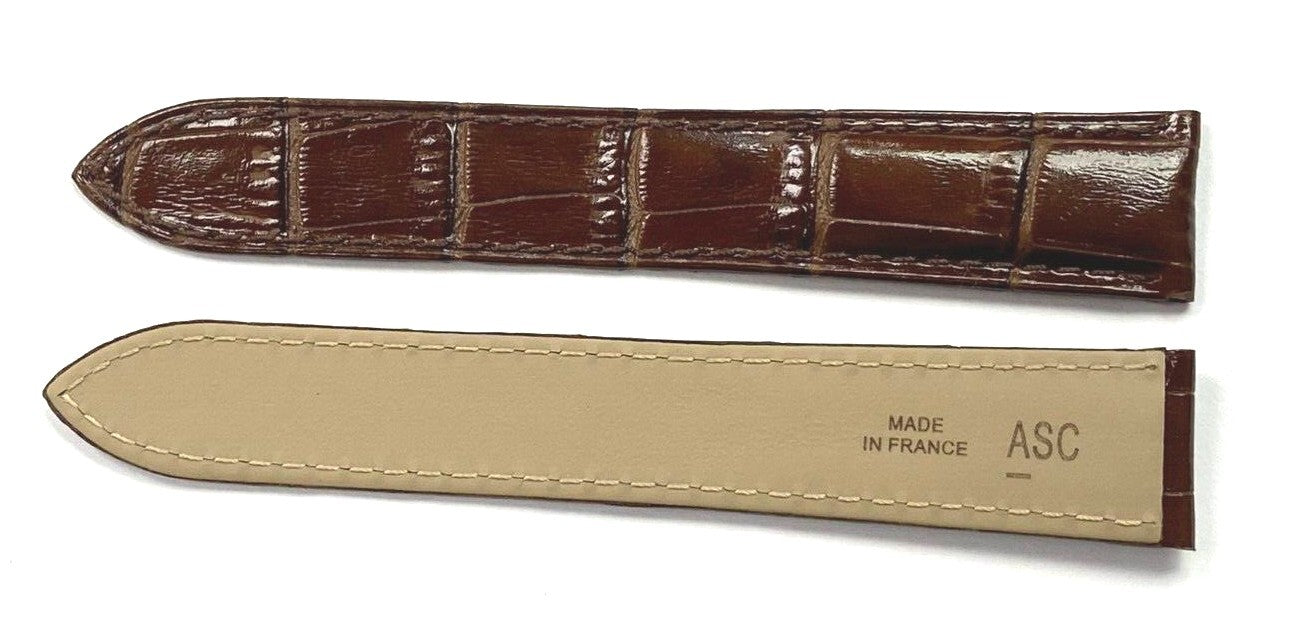 Watch Band Genuine Leather Alligator Grain fit Cartier Watch 19X16MM