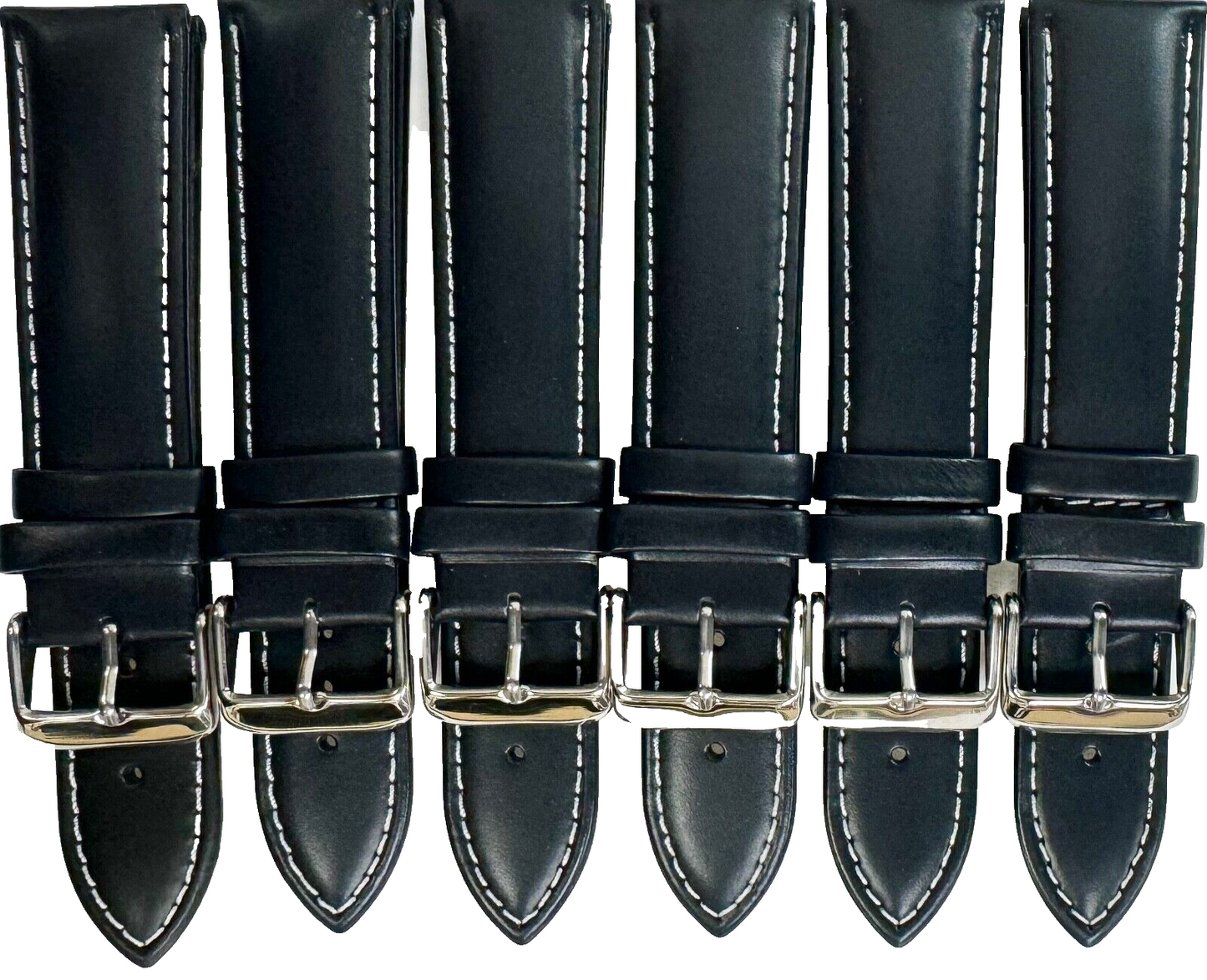 22MM, Lot of 6 UNIVERSAL WATCH BANDS Dark, Deep Blue  GENUINE LEATHER PADDED