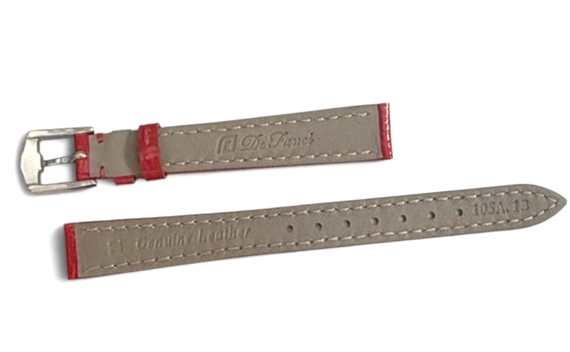 12mm Red Designer Alligator Genuine Leather Watch Strap Band