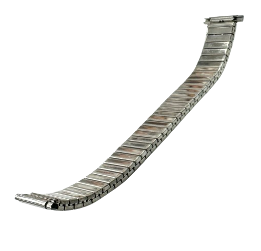 5 Pcs of Bands, 16-21 MM Silver Tone Stretch Watch Band Stainless Steel