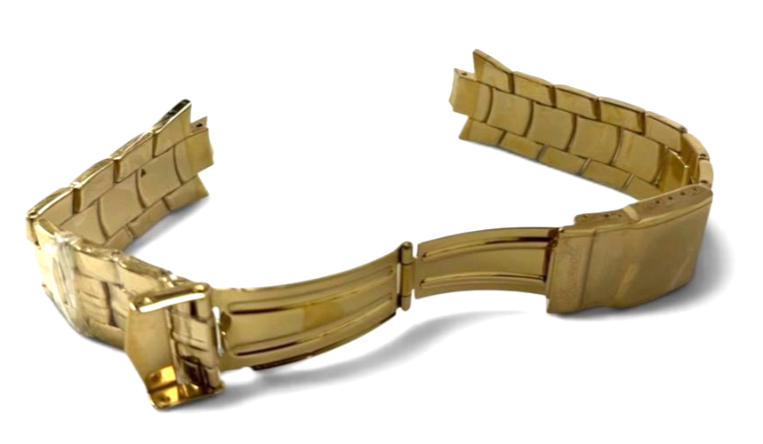 24MM INGERSOLL Textured Gold Tone Stainless Steel Band with fold over clasp