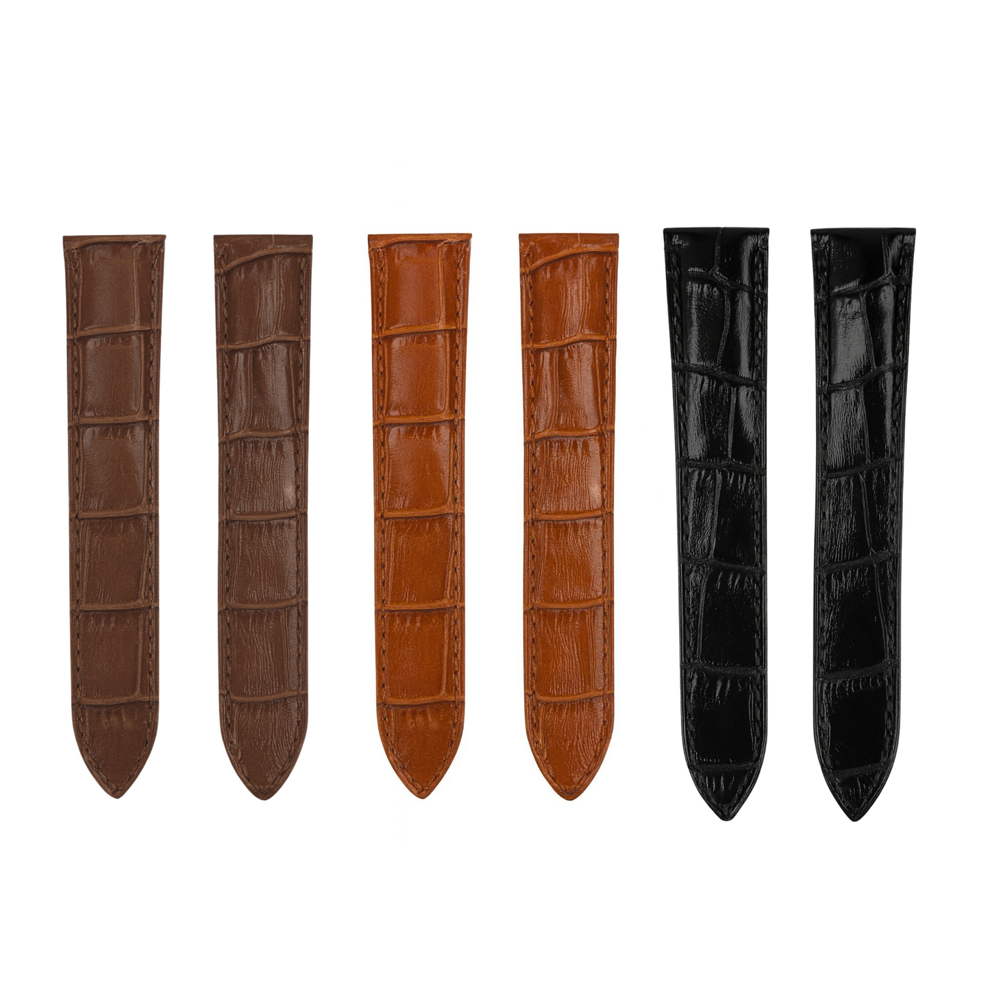 Leather Watch Band | Black, Brown, Dark Brown | Multiple Sizes | Classic Style