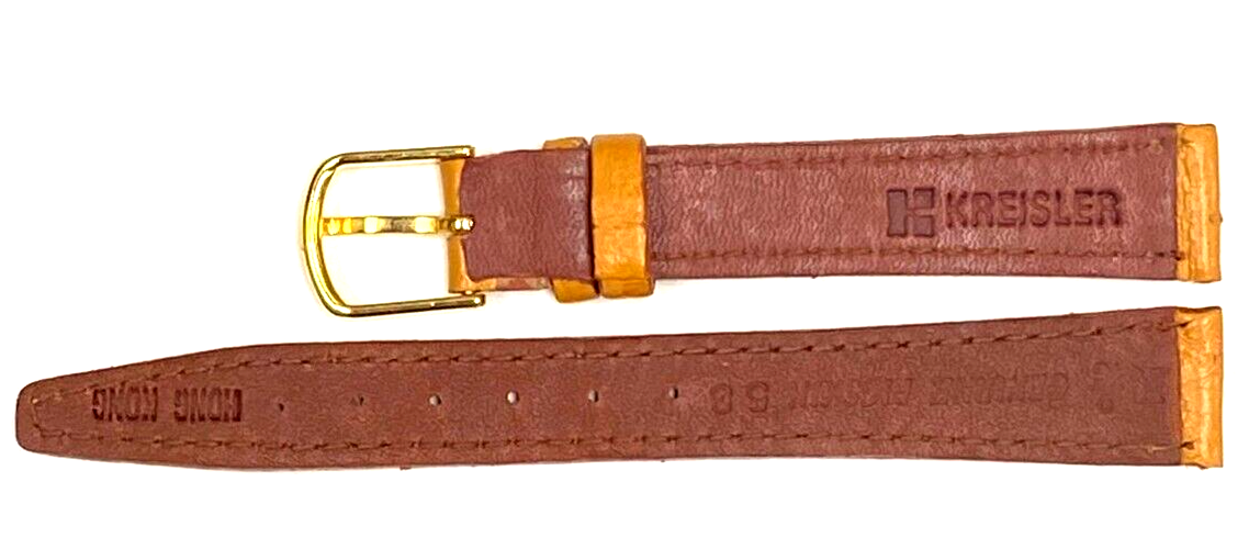 Watch Band TAN Color Genuine PIGSKIN Grain Flat, Stitched 14mm (A1 Quality)