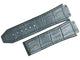 ALLIGATOR GRAIN LEATHER RUBBER WATCH BAND FOR HUBLOT WATCHES OF SIZE 19X22MM