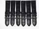 Lot of 6Pcs.Watch Bands 22MM Genuine Leather Alligator Grain Black, High Quality