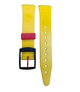 16MM Yellow color Silicone watch band Black Red buckle with free spring bars