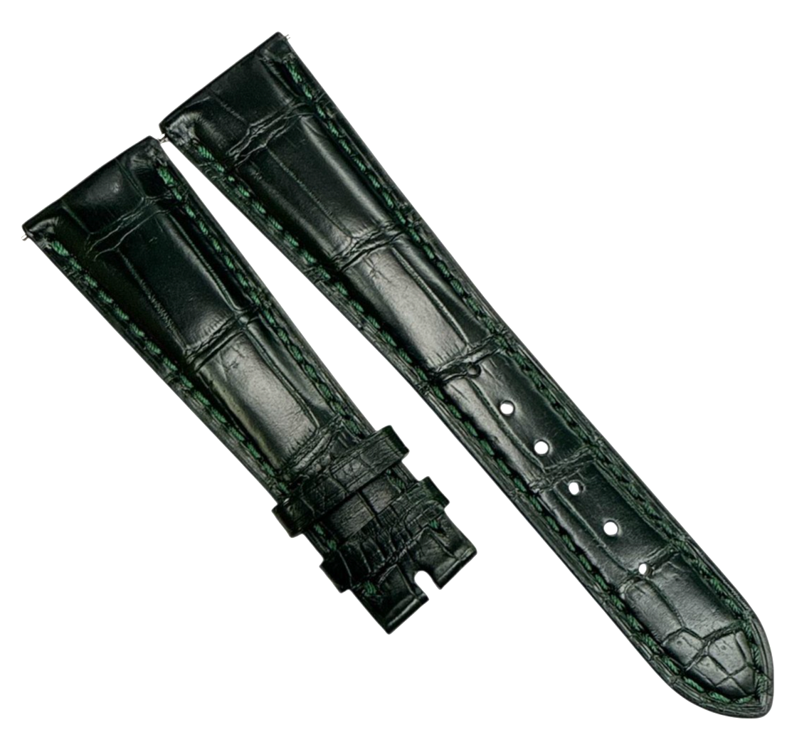Genuine Patek Philippe Dark Green Alligator Leather Watch Band - 20mm x 14mm