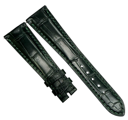 Genuine Patek Philippe Dark Green Alligator Leather Watch Band - 20mm x 14mm