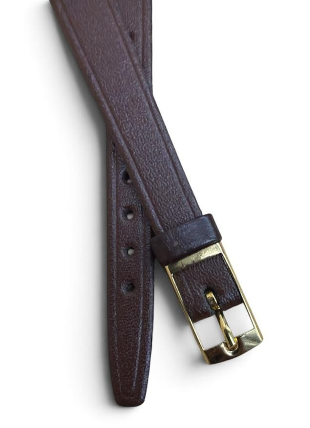 10mm Marcco Genuine Leather Brown Flat Ladies Open End Watch Band