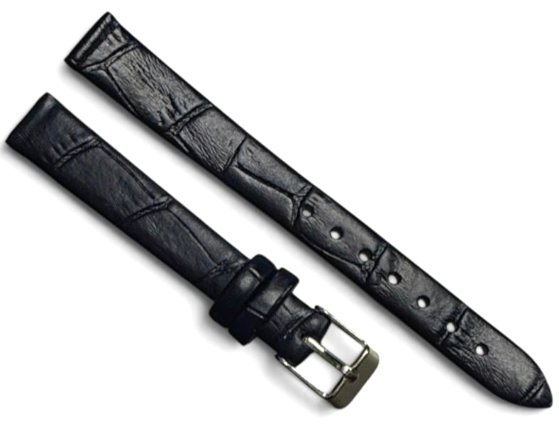 Black 12MMR ALLIGATOR LEATHER STRAP BAND FOR WATCH (set of3)
