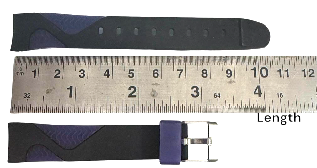 13MM RUBBER WATCH BAND BLACK COLOR DESIGN